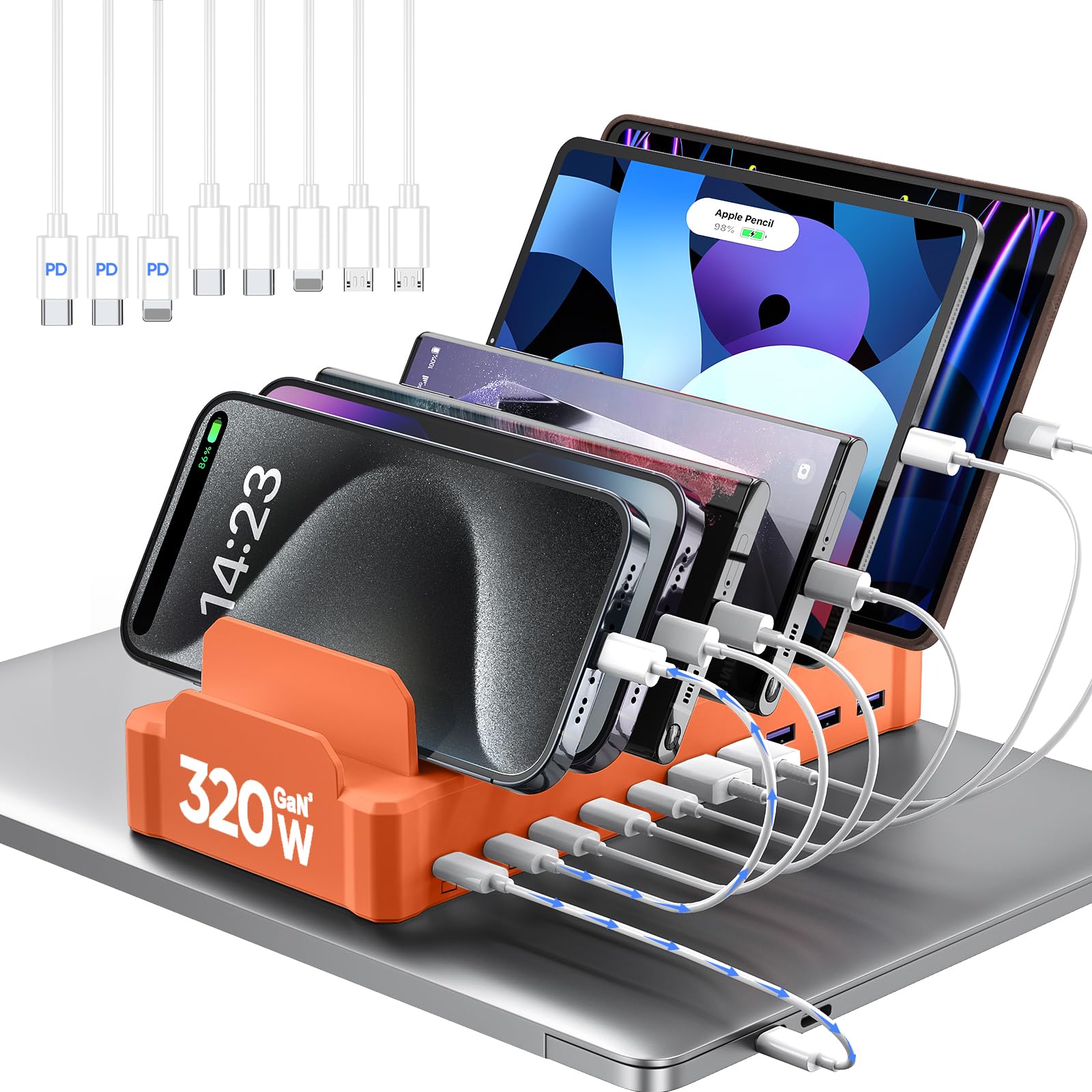 Amazon.com: 320W Charging Station for Multiple Devices, Zobirez 10